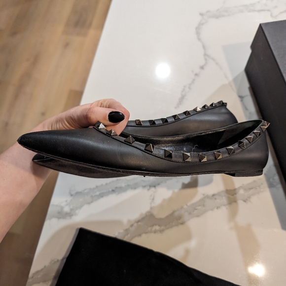 $690 DIRECT Authentic Valentino Rockstud Spike SO Black flats size 40 - Picture 6 of 12